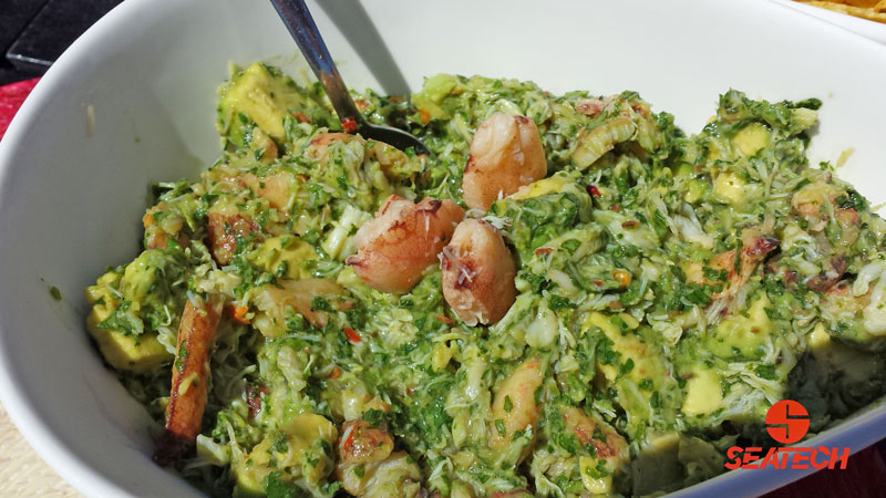 A photograph of crab avocado dip.