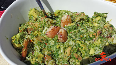 A photograph of crab avocado dip.